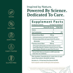 GAIA Herbs Pro Immune Activator capsules close-up for travel-friendly use.