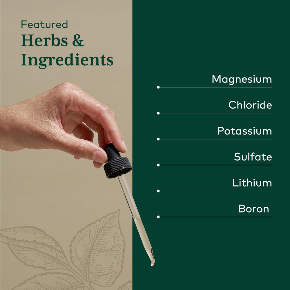 Gaia Herbs PRO Liquid Magnesium mineral profile highlighting lithium potassium and sodium