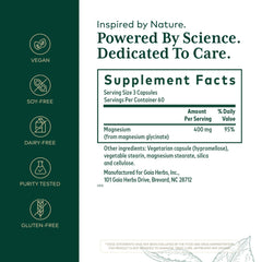 Gaia Herbs PRO magnesium glycinate capsules close-up highlights high absorption quality