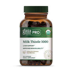 Gaia Herbs PRO Milk Thistle 1000mg bottle for daily liver support