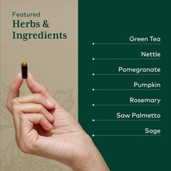 Gaia Herbs PRO Prostate Formula shows saw palmetto among premium botanicals.