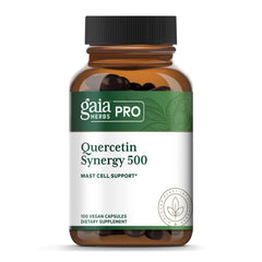 GAIA Herbs PRO Quercetin Synergy 500 bottle front signals seasonal immune wellness