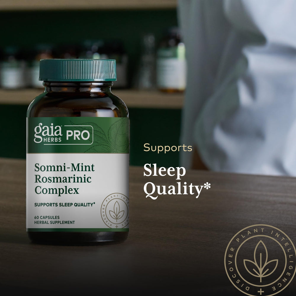 Gaia Herbs PRO Somni-Mint Rosmarinic Complex spearmint ingredient close-up