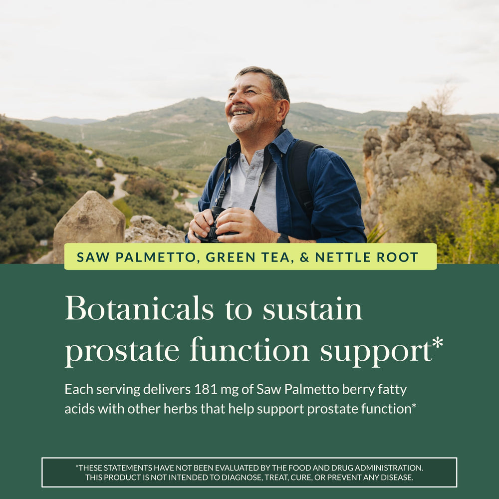Gaia Herbs Prostate Health nettle root closeup, potential urinary support.