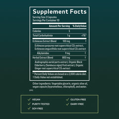 Gaia Herbs Quick Defense capsules close-up emphasizing plant-based phyto-caps