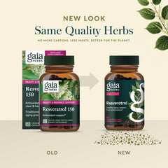 Gaia Herbs Resveratrol serving pour illustrating easy daily intake.
