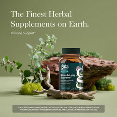Gaia Herbs Sinus & Lung Supreme capsules offer convenient daily use for lung support.