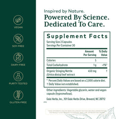 Gaia Herbs Stinging Nettle Leaf capsules for immune support during seasonal changes
