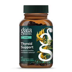 Gaia Herbs Thyroid Support bottle with vegan capsules for metabolic balance