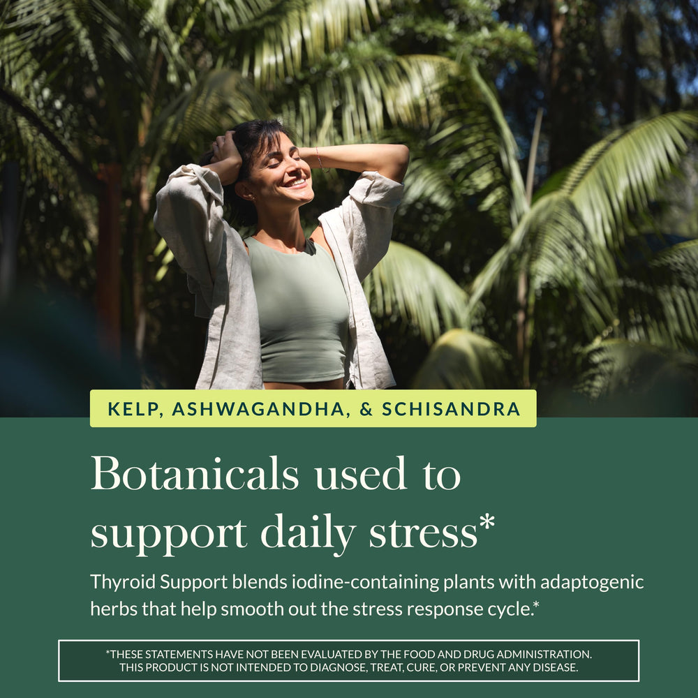 Gaia Herbs Thyroid Support brown seaweed contributes mineral-rich nutrition.