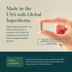 Gaia Herbs Turkey Tail packaging box with natural heritage emphasis.