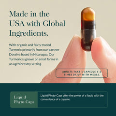 Gaia Herbs Turmeric Supreme Extra Strength cap-pour demonstrating easy daily use