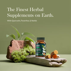 Gaia Herbs Turmeric Supreme Sinus Support capsules close-up for daily respiratory support