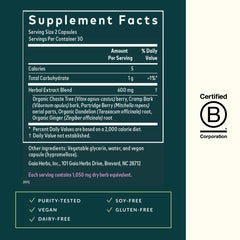 Gaia Herbs Vitex berry close-up highlighting traditional hormonal support