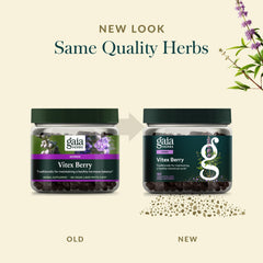 Gaia Herbs Vitex Berry packaging box showing 90 servings and vegan formula.
