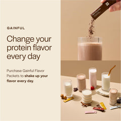 Gainful Everyday Plant Protein Powder smoothie mix, unflavored base for versatile flavor customization.