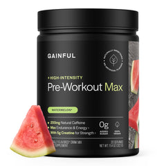 Gainful high intensity pre-workout watermelon scoop ready for energizing training sessions.