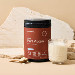Gainful Lean Plant Protein Powder ingredients panel close-up for clean nutrition
