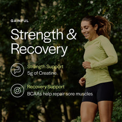 Gainful pre-workout mixing in cup shows quick dissolution and easy use.