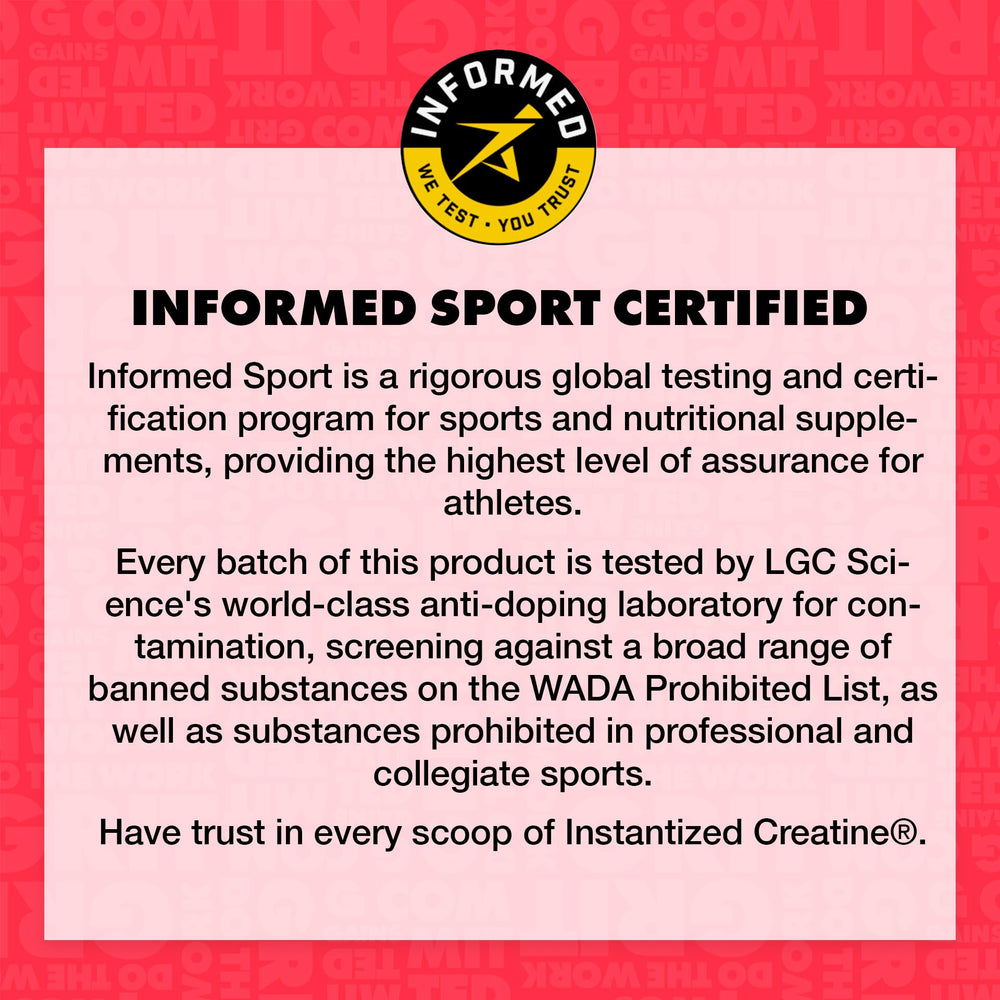 Gains in Bulk Instantized Creatine third-party tested for reliability