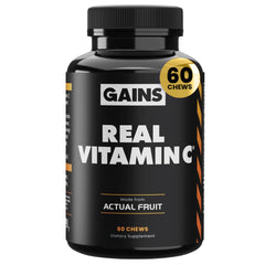 GAINS IN BULK Real Vitamin C chewable with fruit ingredients supports daily immune wellness