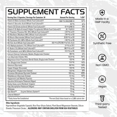 Gains in Bulk Square 1 vitamins panel photo highlights balanced daily nutrition from organic minerals.