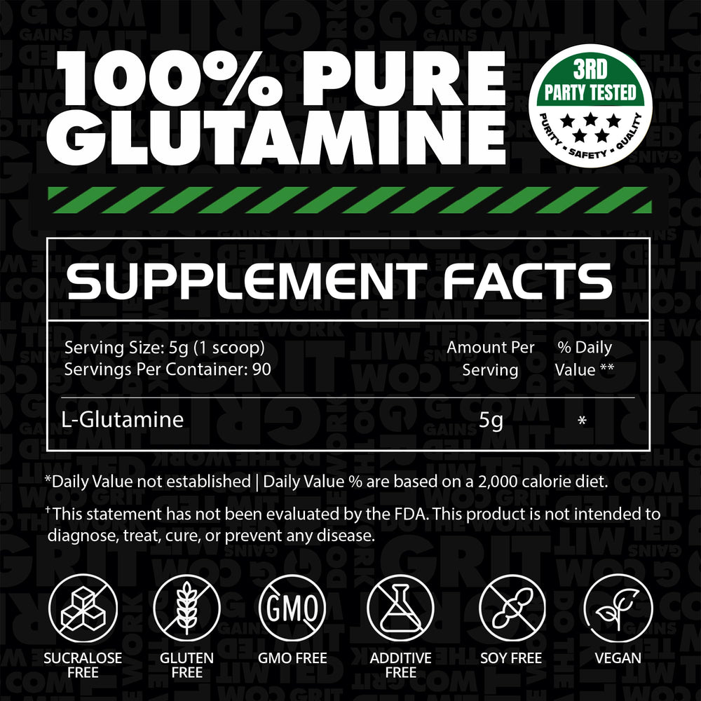 GAINS IN BULK L-Glutamine powder in a shaker bottle for a post-workout shake