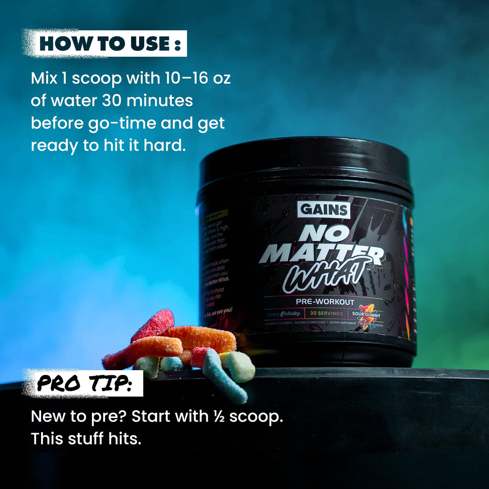 GAINS IN BULK No Matter What ingredients chart highlights natural sources.