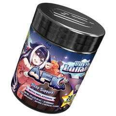 Gamer Supps AFK+ melatonin blend with a scoop signals non-habit forming sleep support