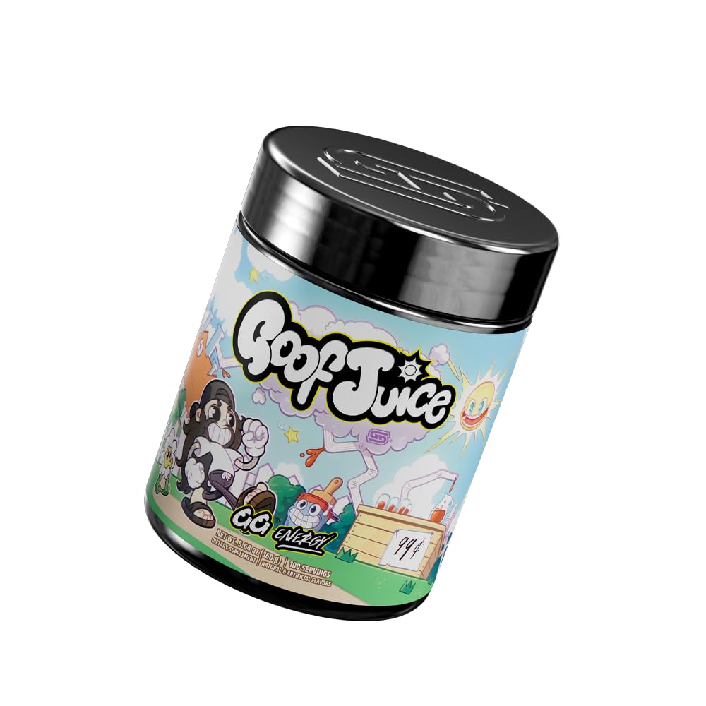 Close-up of GG Goof Juice scoop with powder texture for mixing