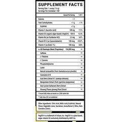 Gamersupps GG Energy Lemonade serving cup showing zero sugar and low calories