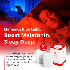 Gamma Revive soft red glow illuminates a dark room with calm ambience.