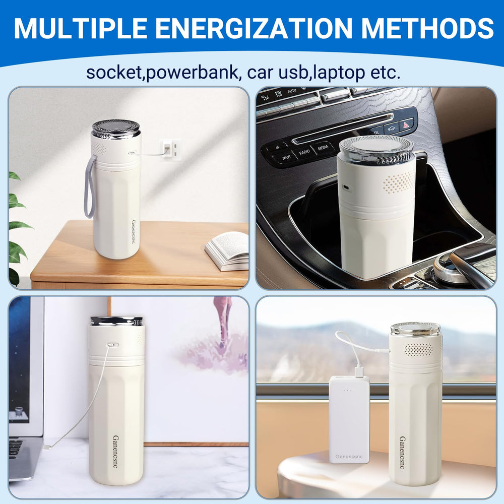 Ganencsnc cooler compatible with USB power sources for car, plane, or PC charging.