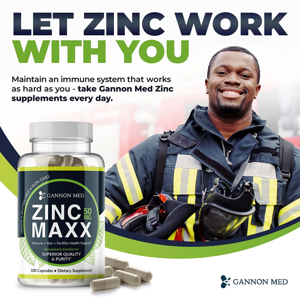 GANNON MED Zinc Maxx 50 mg dosage focuses on robust daily zinc intake.