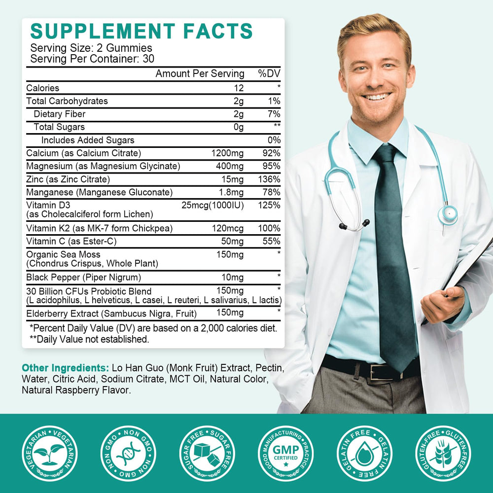 GAOLISHEN calcium citrate gummies raspberry close-up support bone health daily.