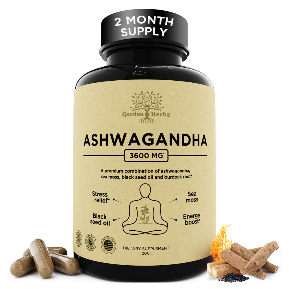Garden of Herbz ashwagandha-sea-moss capsules offer balanced mood and sustained energy.
