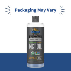 Garden of Life MCT oil pour into glass highlights quick energy for workouts