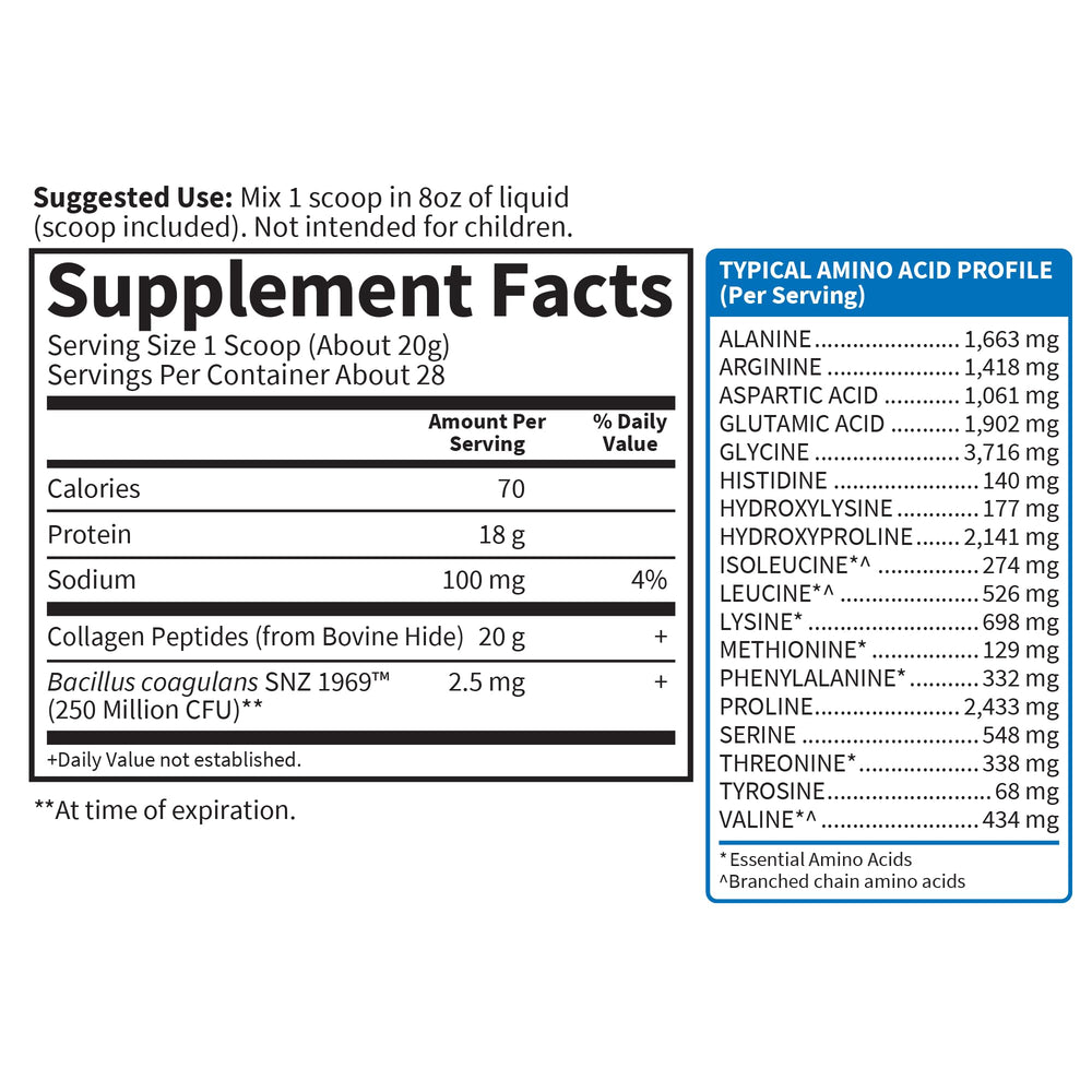 Garden of Life collagen powder with probiotics aids digestion and absorption.