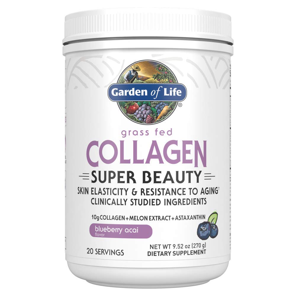 Garden of Life Grass-Fed Collagen Powder Blueberry Acai bottle for daily beauty support