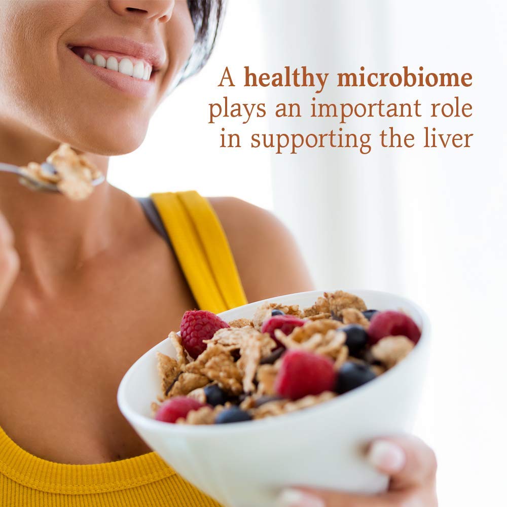 Garden of Life Liver Health label close-up highlighting vegan and gluten-free qualities.