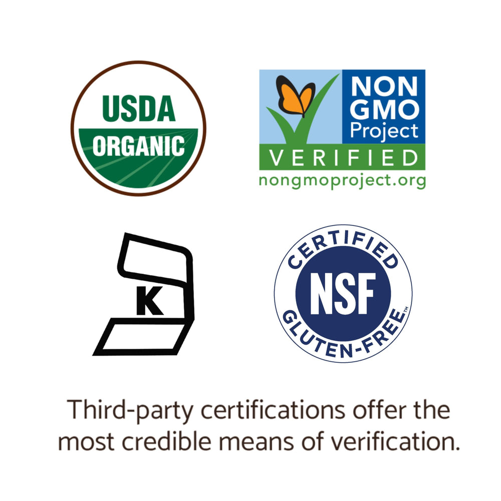 Packaging with organic, third-party certifications on Garden of Life calcium