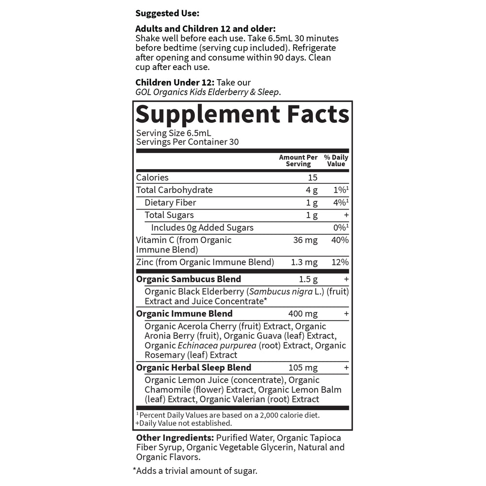 Garden of Life Organics Elderberry Zinc Immune Syrup with chamomile and lemon balm