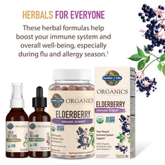 Garden of Life Organics Elderberry Zinc Immune Syrup highlighting vitamin C