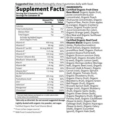 Vegan symbol on Garden of Life Organics Men’s Multi Gummies packaging with D3 source