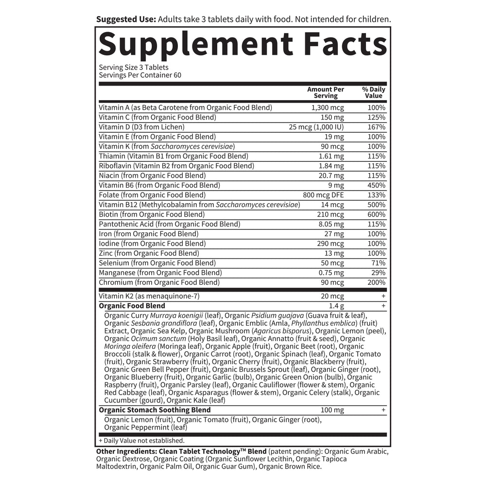 Garden of Life Organics Prenatal bottle listing 27 mg iron for daily support.