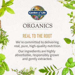 Garden of Life Organics Turmeric Gummy no added sugar gluten-free badge.