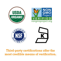 Garden of Life Organics Turmeric Gummy organic-certifications card.