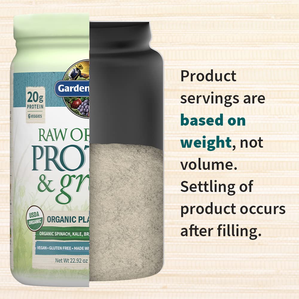 Garden of Life Raw Organic Protein & Greens ingredients chart showcases plant-based protein.