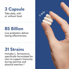 Diverse probiotic cultures visualized for Garden of Life RAW Probiotics Men.