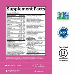 Raw Probiotics Women 50 & Wiser capsule imagery showcases vegetarian capsules for clean daily use